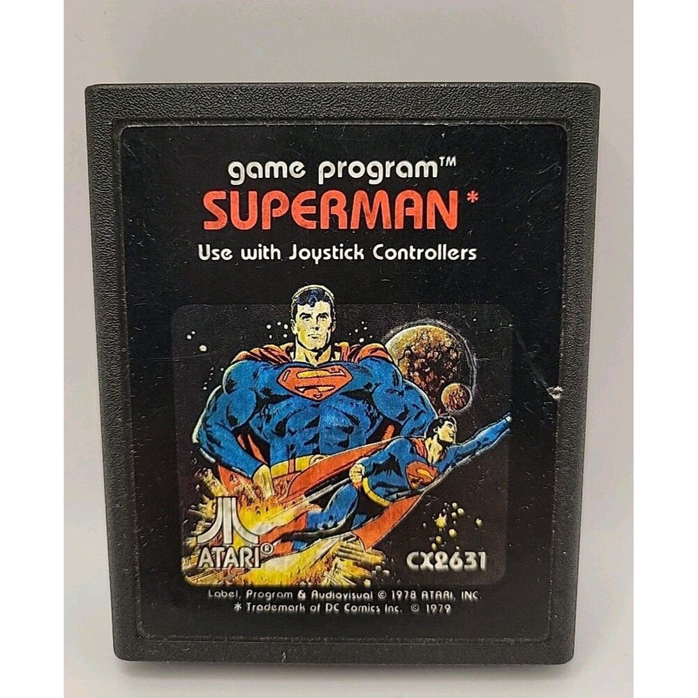 DC Comics SUPERMAN CX2631 (Atari 2600 1979) Video Game Cartridge Only Arcade